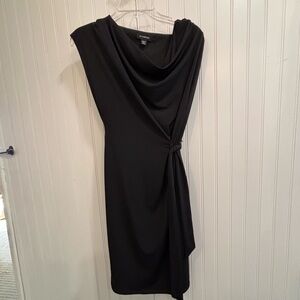Le Chateau Black Knit Cowl Neck Dress